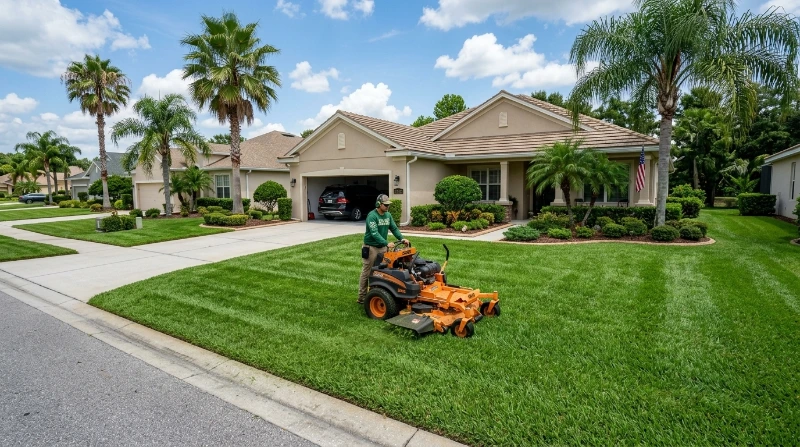 lawn care team worker of wesley chapel