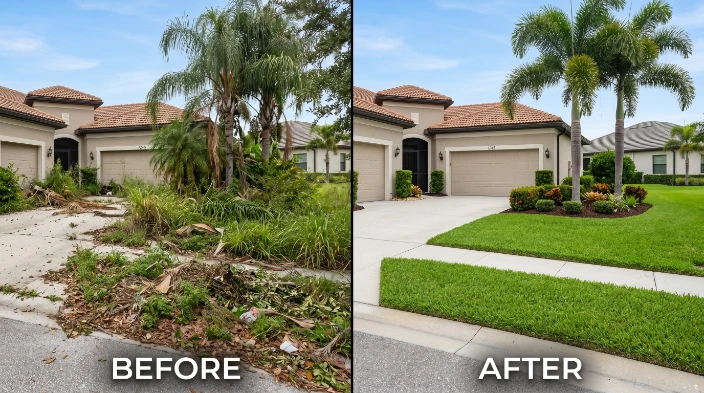 property clean up before and after in wesley chapel