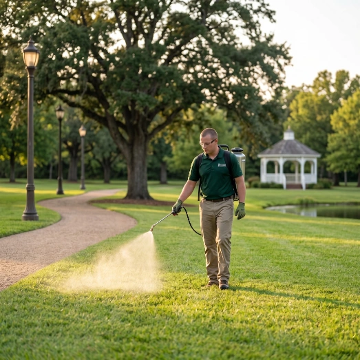 professional weed control spray in lawn of Meadow Pointe in Florida usa