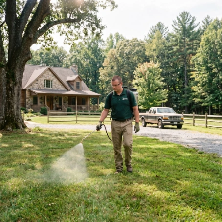 professional weed control spray in lawn in Florida wesley chapel usa